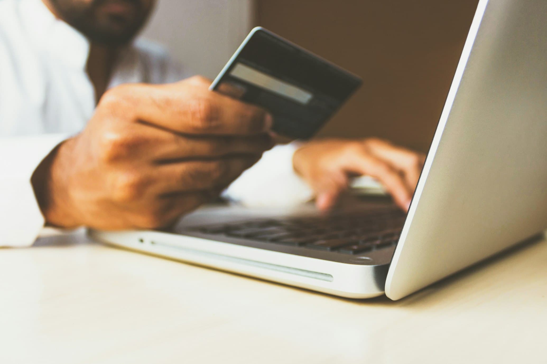 Person using mobile banking application